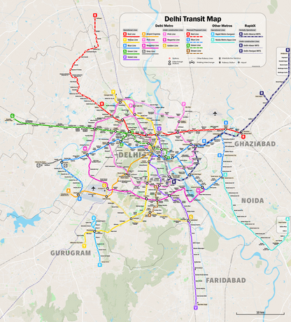 COMBO Delhi, Mumbai & Bangalore Transit Maps DIGITAL