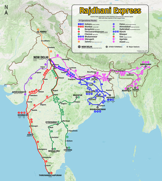 Rajdhani Express Map DIGITAL