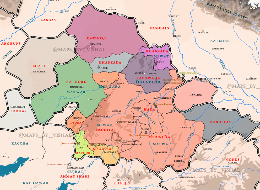 India Map Rajputana Rajputana under Maharana Sanga – Narang Studios