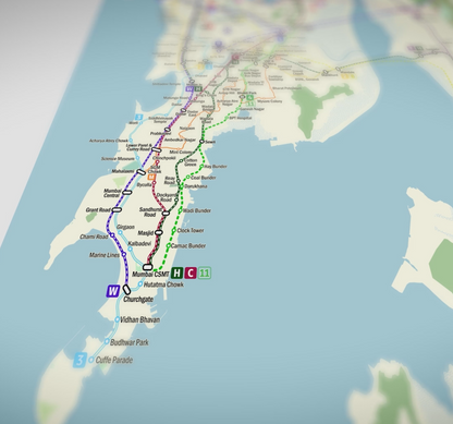 Geographical Mumbai Transit Map PRINTED