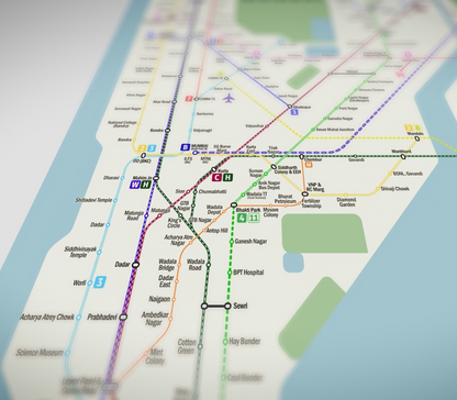 Mumbai Transit Maps DIGITAL (Geographical & Simplified)